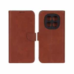 کیف چرمی موبایل مگنتی محافظ لنزدار KRF مدل Xiaomi Redmi Note 15 - قهوه ای
