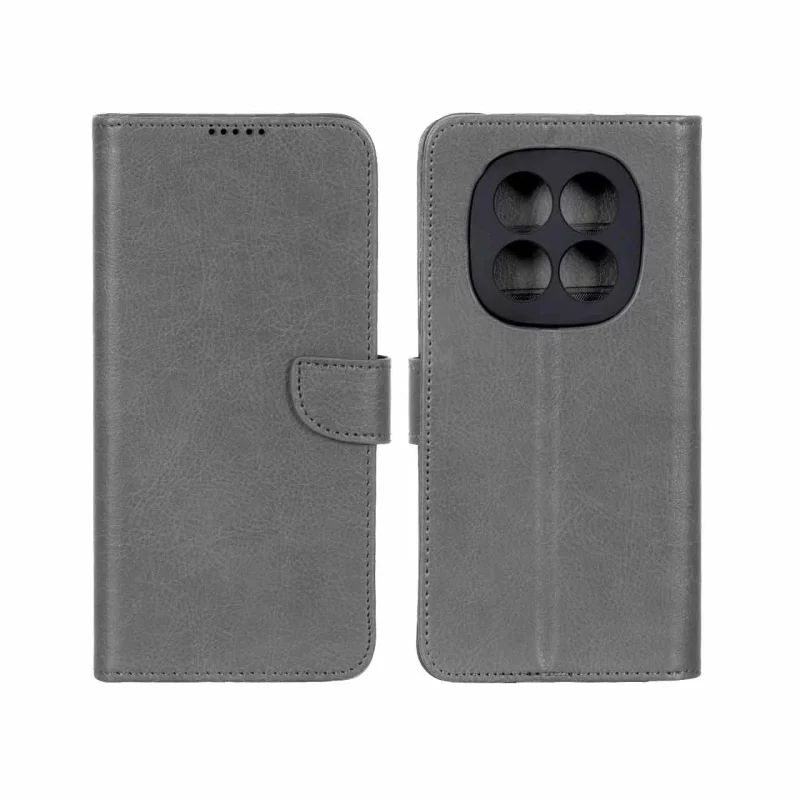 کیف چرمی موبایل مگنتی محافظ لنزدار KRF مدل Xiaomi Redmi Note 15 Pro 4G - طوسی - تصویر 2