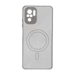 قاب پارچه ای طرح مگ سیف محافظ لنزدار Xiaomi Redmi Note 10 4G / Redmi Note 10S / Poco M5S - طوسی