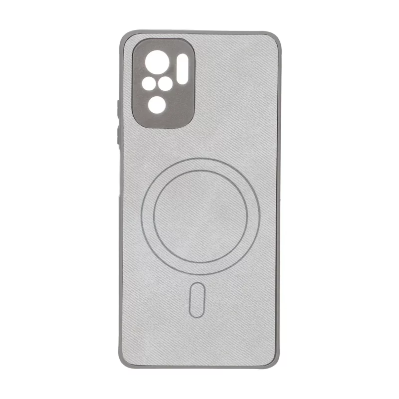 قاب پارچه ای طرح مگ سیف محافظ لنزدار Xiaomi Redmi Note 10 4G / Redmi Note 10S / Poco M5S - طوسی - تصویر 2