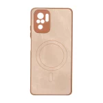 قاب پارچه ای طرح مگ سیف محافظ لنزدار Xiaomi Redmi Note 10 4G / Redmi Note 10S / Poco M5S - عسلی