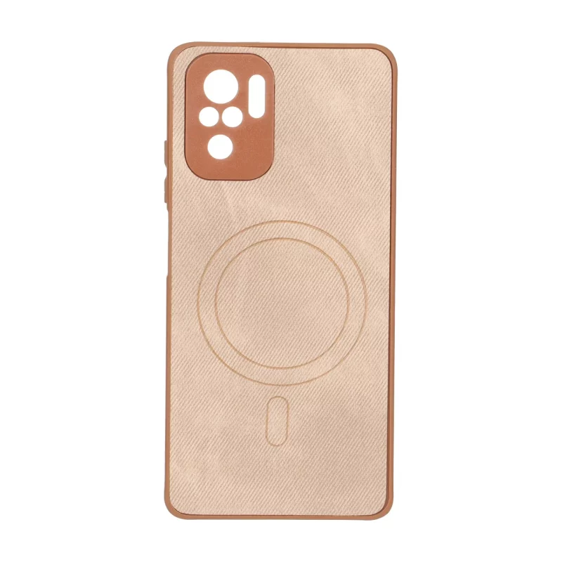 قاب پارچه ای طرح مگ سیف محافظ لنزدار Xiaomi Redmi Note 10 4G / Redmi Note 10S / Poco M5S - عسلی - تصویر 2