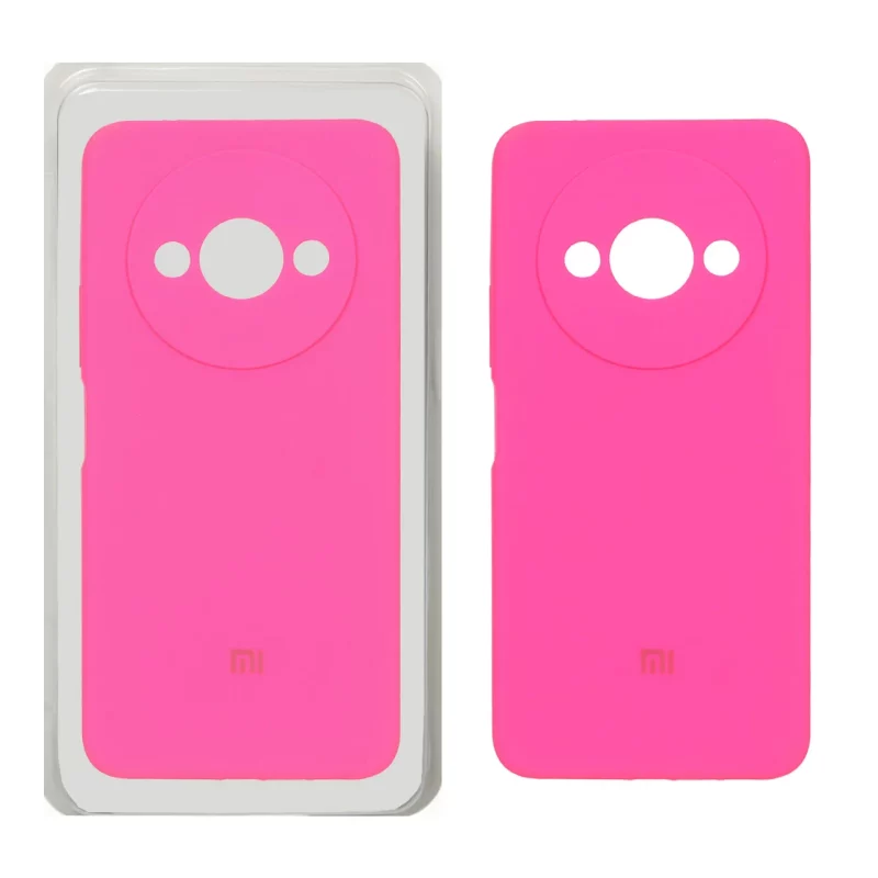 قاب سیلیکونی پاک کنی محافظ لنزدار اورجینال Xiaomi Redmi A3 / A3x / Poco C61 - صورتی فانتزی (پک اصلی) - تصویر 2