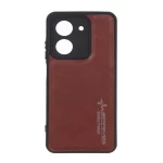 قاب طرح چرم AMG محافظ لنزدار Xiaomi Redmi A5 / Poco C71 - قهوه ای