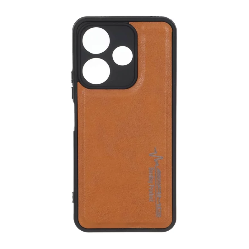 قاب طرح چرم AMG محافظ لنزدار Xiaomi Redmi 13X / Redmi 13 4G / Poco M6 4G - عسلی - تصویر 2
