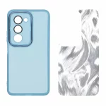 قاب ژله ای لنز گلس دار با کاور اطلسی Xiaomi Redmi 15 4G - آبی