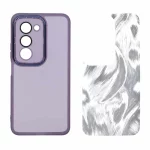 قاب ژله ای لنز گلس دار با کاور اطلسی Xiaomi Redmi 15 4G - بنفش