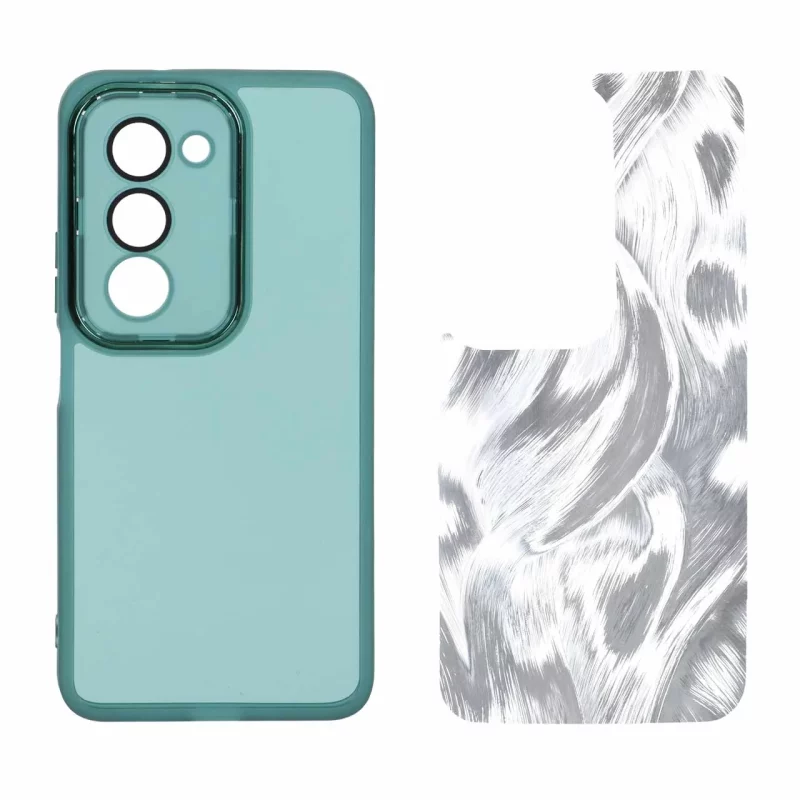 قاب ژله ای لنز گلس دار با کاور اطلسی Xiaomi Redmi 15 4G - سبز - تصویر 2