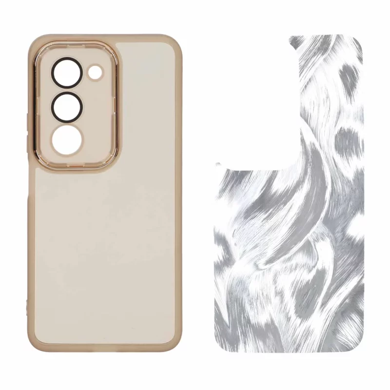 قاب ژله ای لنز گلس دار با کاور اطلسی Xiaomi Redmi 15 4G - طلایی - تصویر 2