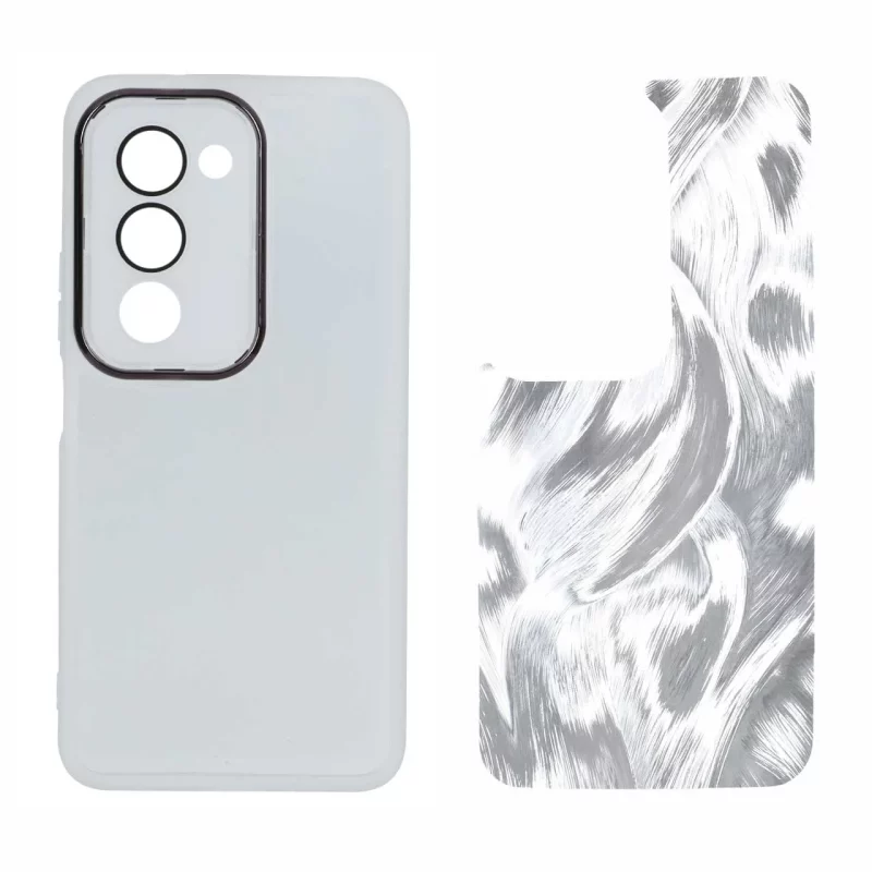 قاب ژله ای لنز گلس دار با کاور اطلسی Xiaomi Redmi 15 4G - نقره ای - تصویر 2
