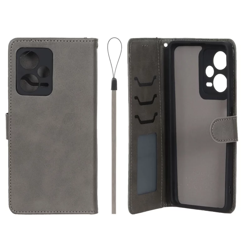 کیف موبایل مگنتی درجه یک داخل خز MNC Plus مدل Xiaomi Redmi Note 12 Pro Plus - خاکستری - تصویر 2