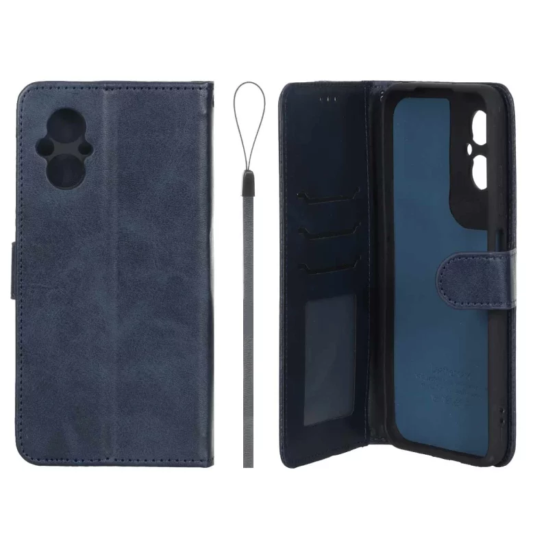 کیف موبایل مگنتی درجه یک داخل خز MNC Plus مدل Xiaomi Poco M5 - سرمه ای - تصویر 2
