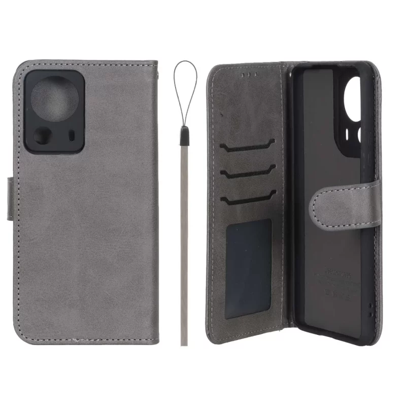کیف موبایل مگنتی درجه یک داخل خز MNC Plus مدل Xiaomi Mi 13 Lite - خاکستری - تصویر 2