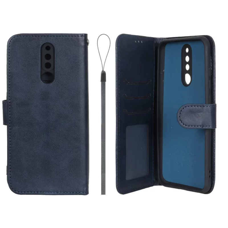 کیف موبایل مگنتی درجه یک داخل خز MNC Plus مدل Xiaomi Redmi 8 - سرمه ای - تصویر 2