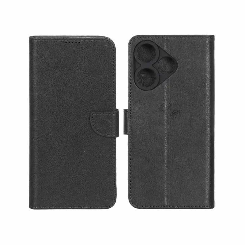 کیف چرمی موبایل مگنتی محافظ لنزدار KRF مدل Xiaomi Redmi 13X / Redmi 13 4G / Poco M6 4G - مشکی - تصویر 2