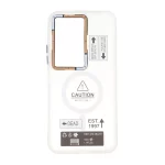 قاب Caution دور مات طرح مگ سیف Xiaomi Redmi 15 4G - سفید