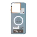 قاب Caution دور مات طرح مگ سیف Xiaomi Redmi 15C / Poco C85 - سرمه ای