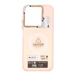 قاب Caution دور مات طرح مگ سیف Xiaomi Redmi 15C / Poco C85 - صورتی