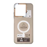 قاب Caution دور مات طرح مگ سیف Xiaomi Redmi 15C / Poco C85 - مشکی