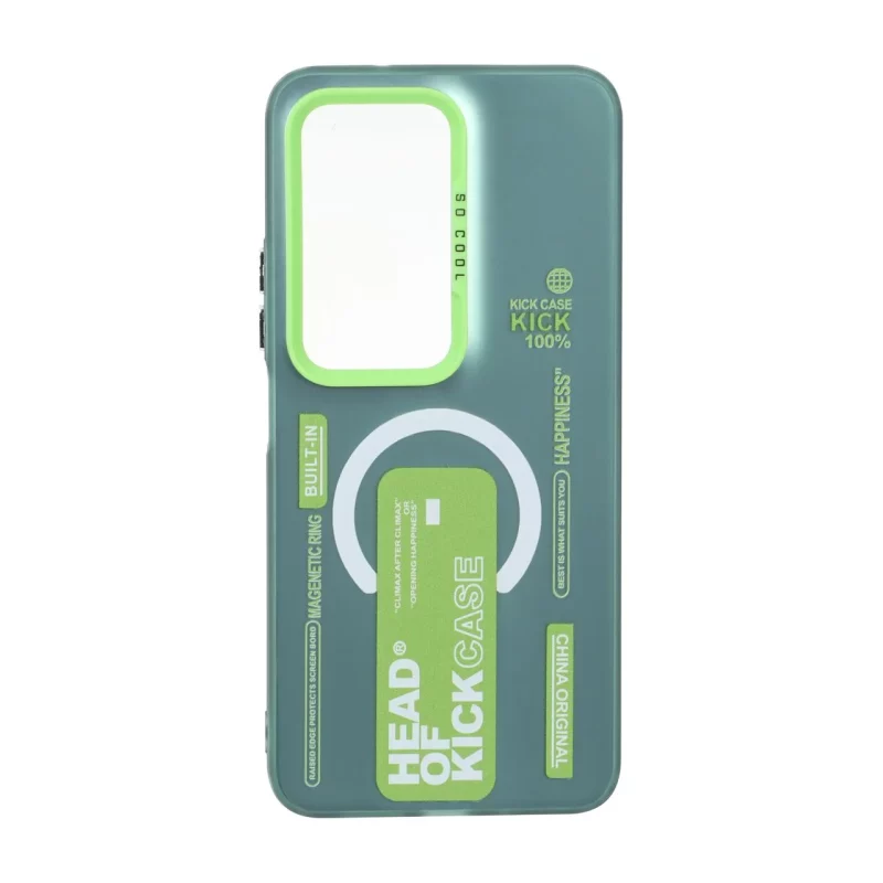 قاب SO COOL طرح مگ سیف Kick Case مدل Xiaomi Redmi 15 4G - سبز - تصویر 2