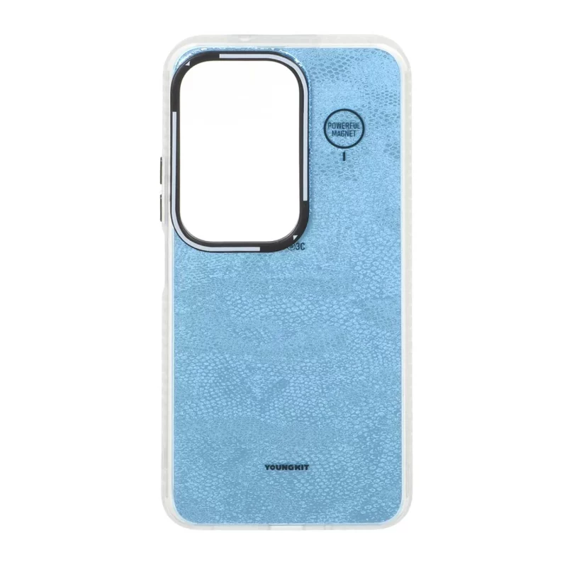 قاب Youngkit طرح بارکد پوست ماری دور مات Xiaomi Redmi 15 4G - آبی آسمانی - تصویر 2