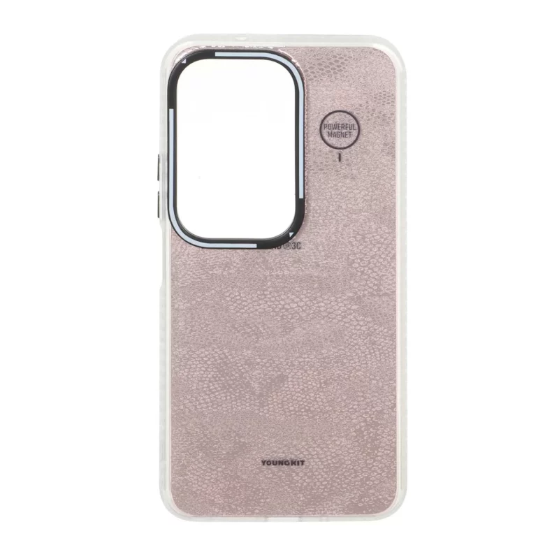 قاب Youngkit طرح بارکد پوست ماری دور مات Xiaomi Redmi 15 4G - رزگلد - تصویر 2