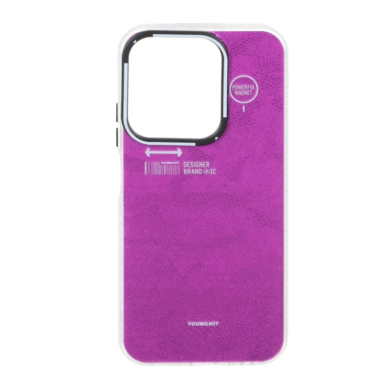 قاب Youngkit طرح بارکد پوست ماری دور مات Xiaomi Redmi 15C / Poco C85 - سرخابی - تصویر 2