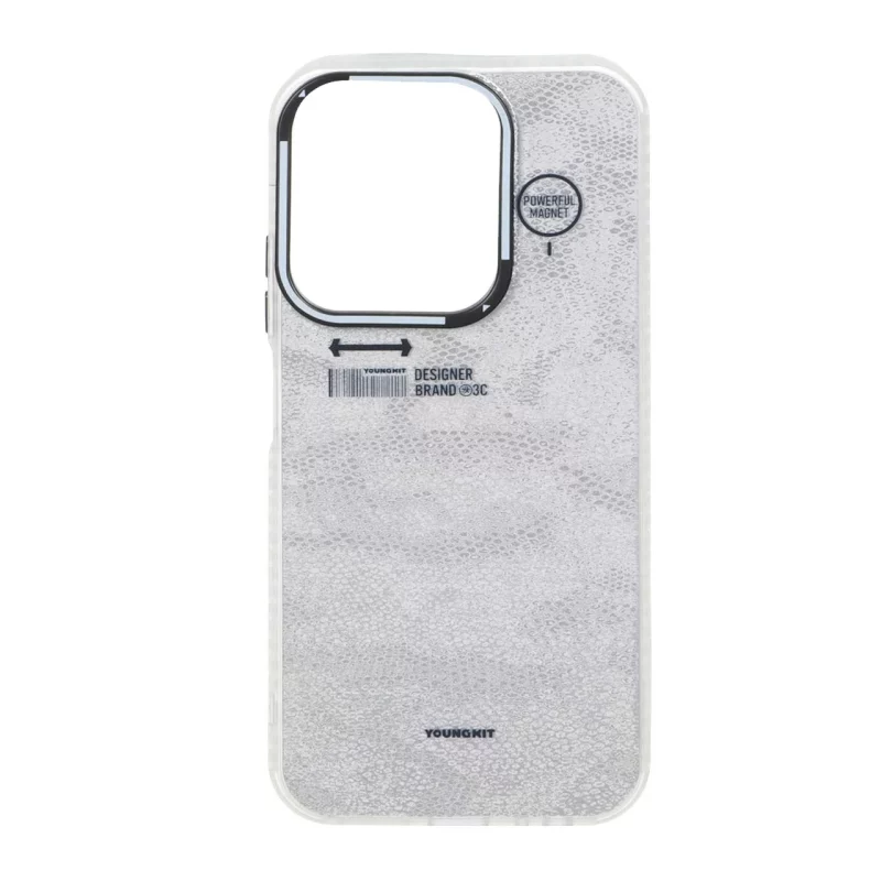 قاب Youngkit طرح بارکد پوست ماری دور مات Xiaomi Redmi 15C / Poco C85 - نقره ای - تصویر 2