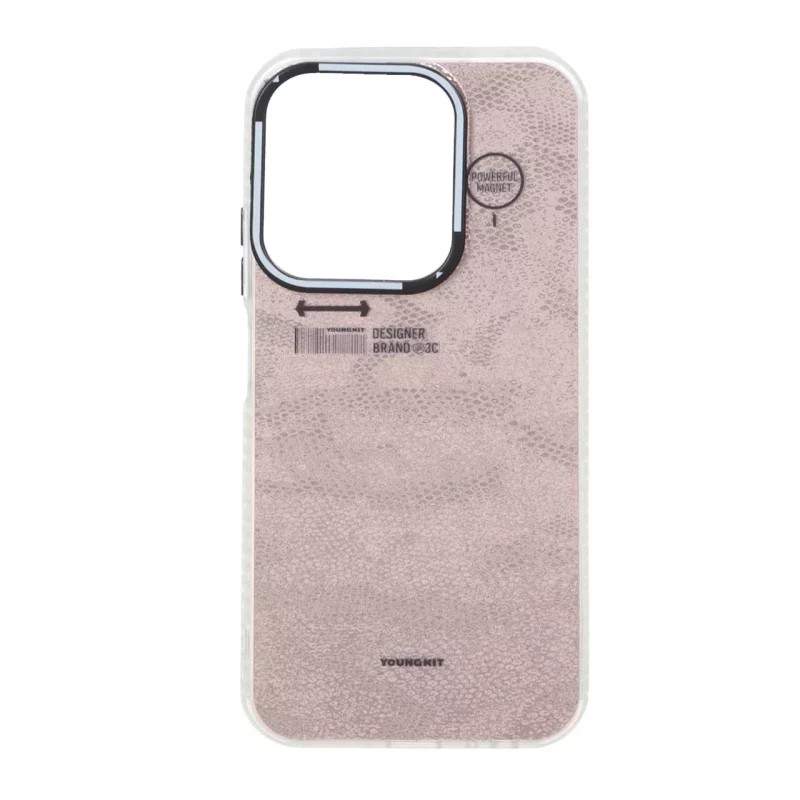 قاب Youngkit طرح بارکد پوست ماری دور مات Xiaomi Redmi 15C / Poco C85 - رزگلد - تصویر 2