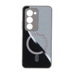 قاب زیگزاگ براق طرح مگ سیف محافظ لنزدار Xiaomi Redmi 15 4G - خاکستری