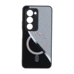 قاب زیگزاگ براق طرح مگ سیف محافظ لنزدار Xiaomi Redmi 15 4G - مشکی