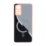 قاب زیگزاگ براق طرح مگ سیف محافظ لنزدار Xiaomi Redmi Note 12 Pro 4G / Redmi Note 11 Pro - گلبهی