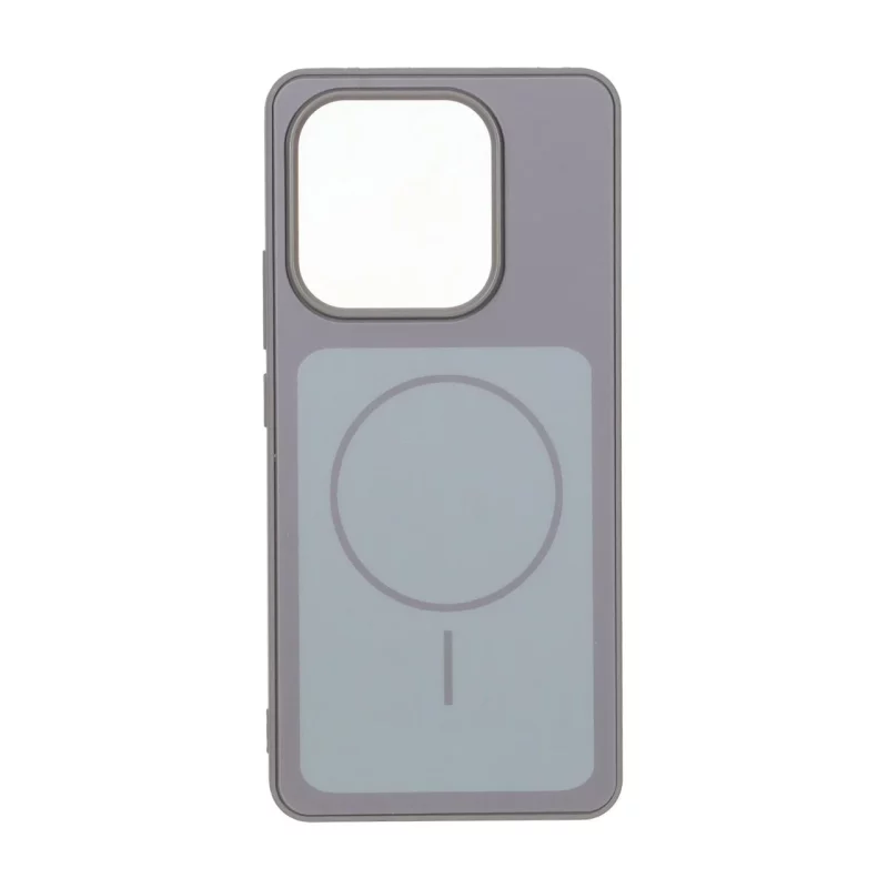 قاب مات مستطیلی طرح مگ سیف دور لنز برجسته Xiaomi Redmi Note 14 4G - خاکستری - تصویر 2