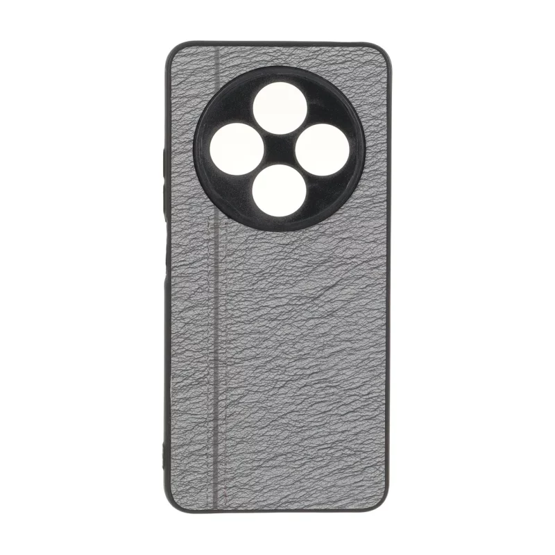 قاب طرح چرم دوخت خطی محافظ لنزدار Xiaomi Redmi 14C / Redmi A4 / Poco C75 - طوسی - تصویر 2