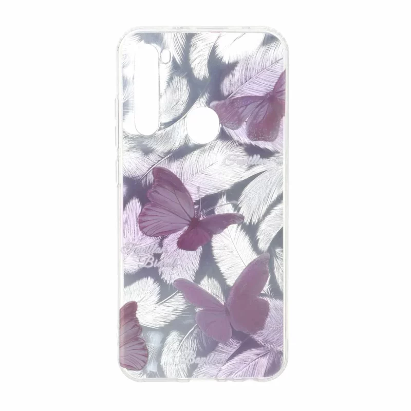 قاب اطلسی دور ژله ای طرح پر Xiaomi Redmi Note 8 - کد 189 - تصویر 2