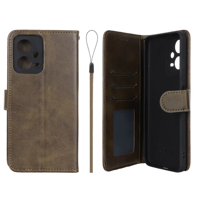کیف موبایل مگنتی درجه یک داخل خز MNC Plus مدل Xiaomi Redmi Note 12 5G / Poco X5 5G - سبز زیتونی - تصویر 2
