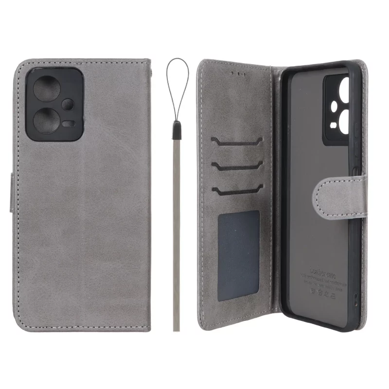 کیف موبایل مگنتی درجه یک داخل خز MNC Plus مدل Xiaomi Redmi Note 12 5G / Poco X5 5G - خاکستری - تصویر 2