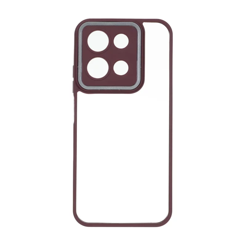 قاب شفاف لنز کربن دور رنگی محافظ لنزدار Xiaomi Redmi 15C / Poco C85 - زرشکی - تصویر 2