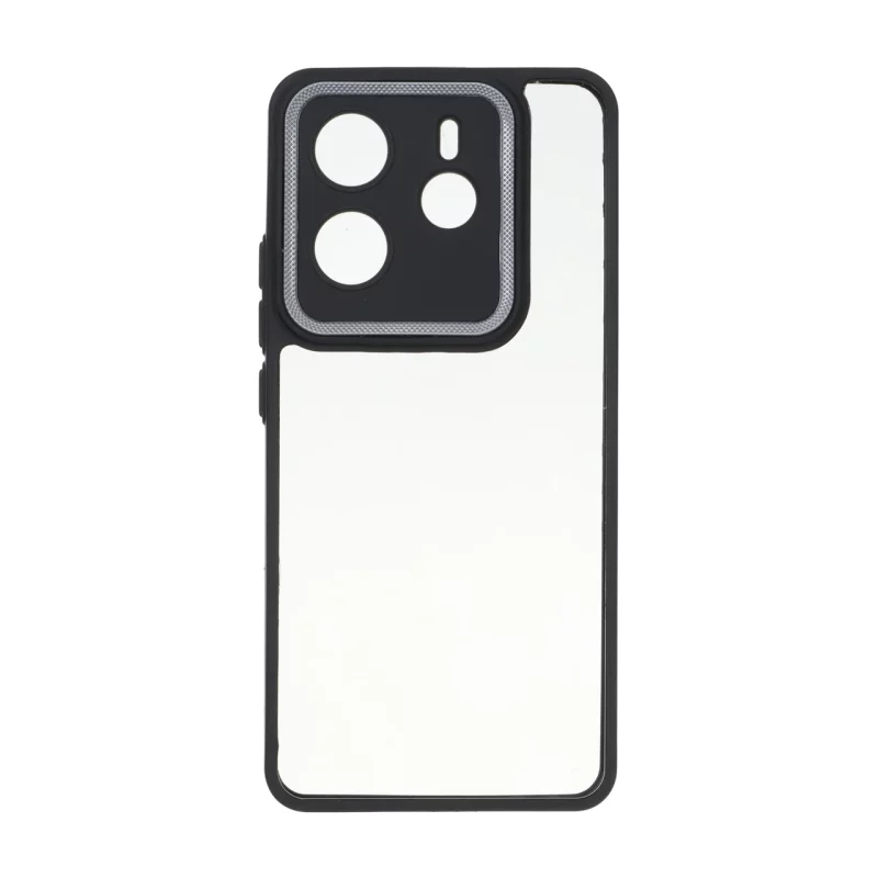 قاب شفاف لنز کربن دور رنگی محافظ لنزدار Xiaomi Redmi Note 14 4G - مشکی - تصویر 2