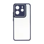 قاب شفاف لنز کربن دور رنگی محافظ لنزدار Xiaomi Redmi Note 14 4G - سرمه ای