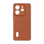 قاب ژله ای هاشور محافظ لنزدار Xiaomi Redmi Note 14 4G - قهوه ای