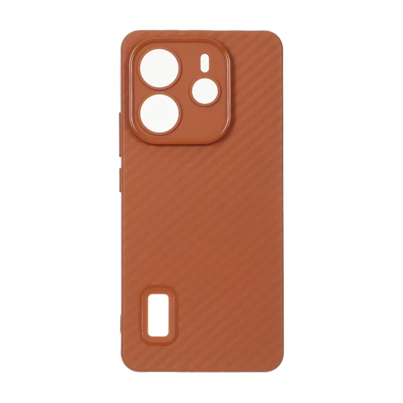 قاب ژله ای هاشور محافظ لنزدار Xiaomi Redmi Note 14 4G - قهوه ای - تصویر 2