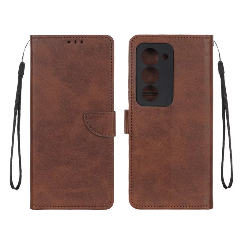 کیف چرمی موبایل مگنتی محافظ لنزدار Xiaomi Redmi 15 4G - قهوه ای - تصویر 2