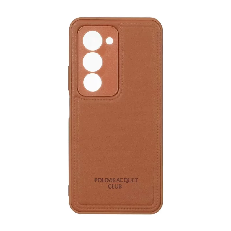 قاب چرمی Polo طرح دوخت محافظ لنزدار Xiaomi Redmi 15 4G - قهوه ای - تصویر 2