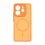 قاب Soft طرح مگ سیف محافظ لنزدار Xiaomi Redmi Note 14 4G - نارنجی