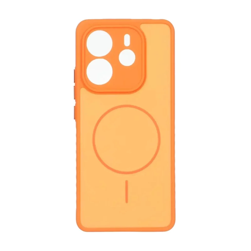 قاب Soft طرح مگ سیف محافظ لنزدار Xiaomi Redmi Note 14 4G - نارنجی - تصویر 2