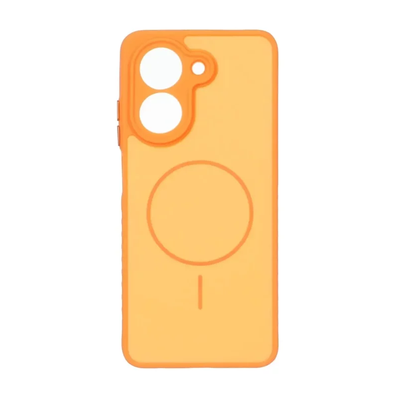 قاب Soft طرح مگ سیف محافظ لنزدار Xiaomi Redmi A5 / Poco C71 - نارنجی - تصویر 2