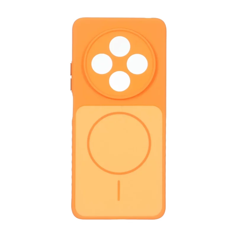 قاب Soft طرح مگ سیف محافظ لنزدار Xiaomi Redmi 14C / Redmi A4 / Poco C75 - نارنجی - تصویر 2