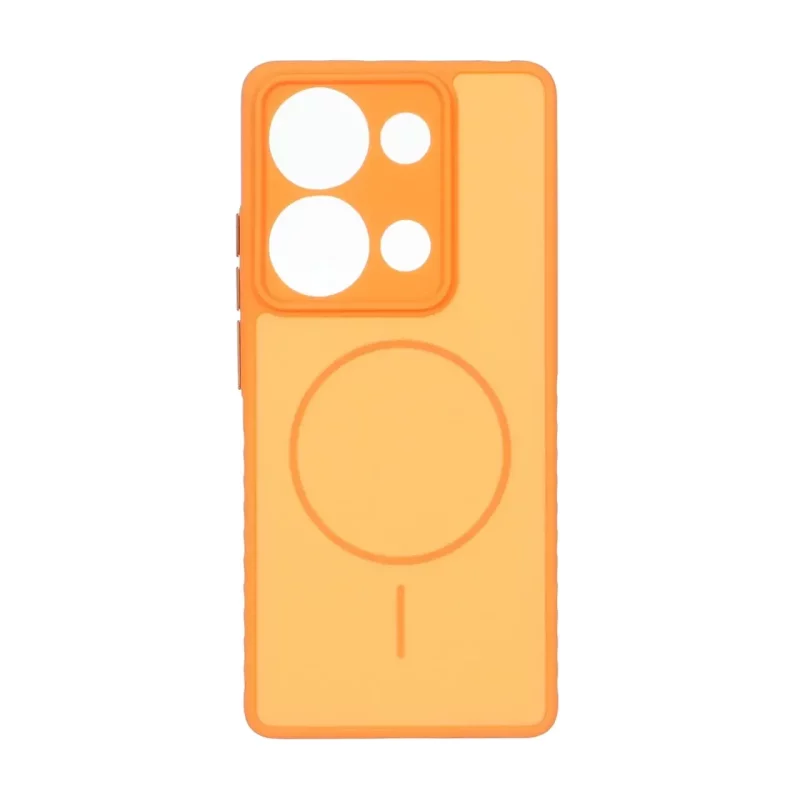 قاب Soft طرح مگ سیف محافظ لنزدار Xiaomi Redmi Note 14S / Note 13 Pro 4G / Poco M6 Pro 4G - نارنجی - تصویر 2