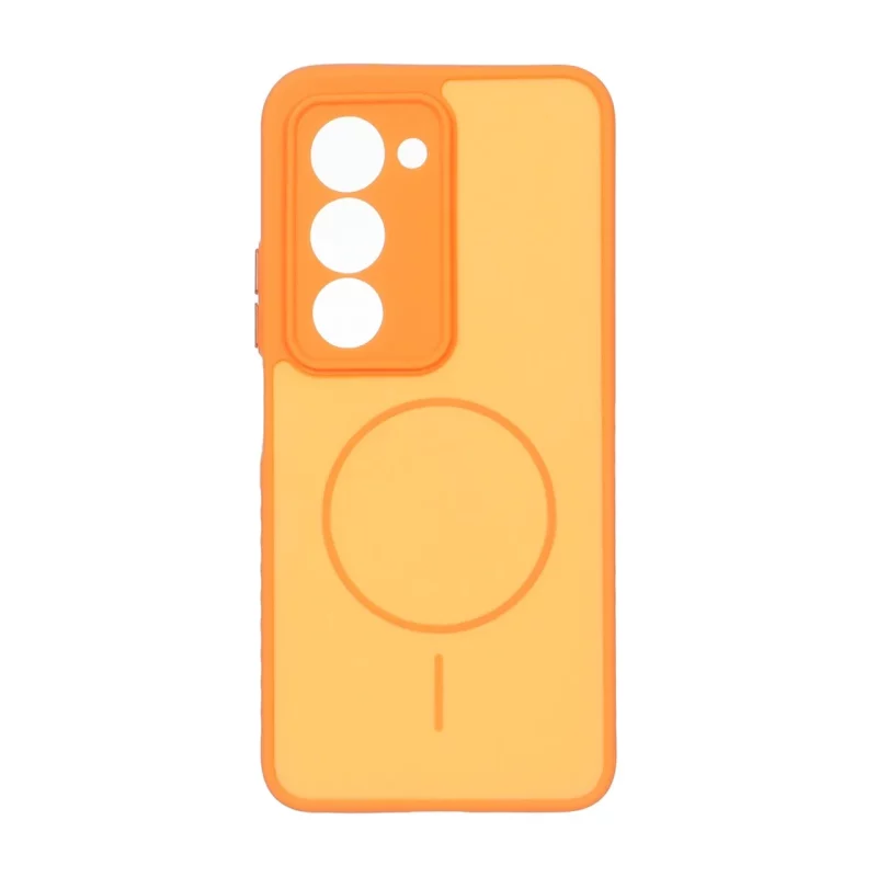 قاب Soft طرح مگ سیف محافظ لنزدار Xiaomi Redmi 15 4G - نارنجی - تصویر 2
